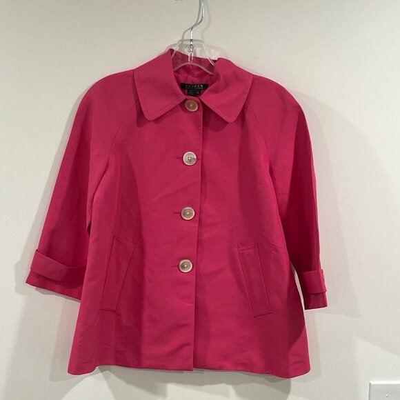 Ralph Lauren XS Fuccsia Rain Coat Preppy Style - Picture 1 of 11
